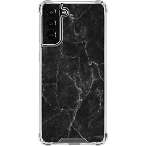 Black Marble Galaxy S21 FE Clear Case